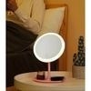 Espelho Maquiagem LED Iluminado Mesa Luz Nitidez Suporte Visual Cosmético Camarim Aumento Portátil