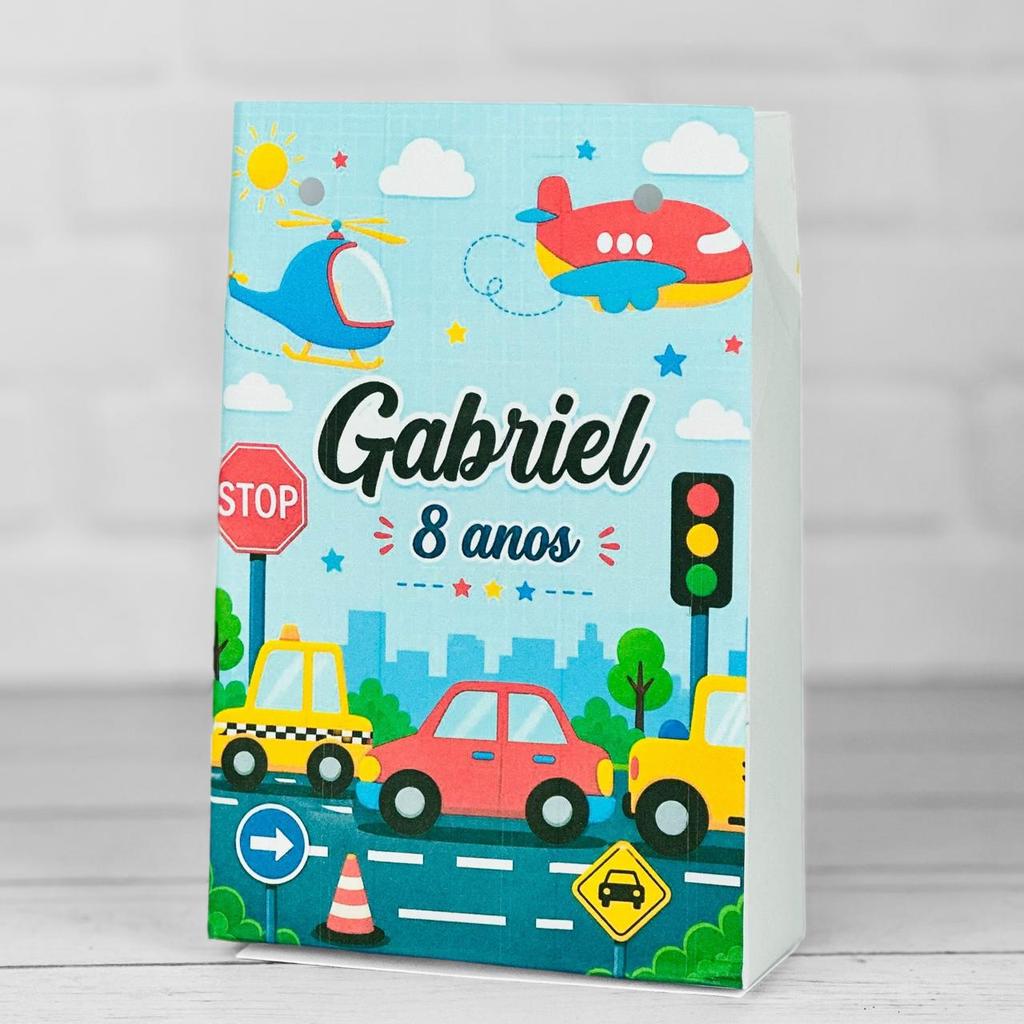 Sacolinha Personalizados MEIOS DE TRANSPORTES (PEGUE E MONTE) / Lembrancinha Mimos Festa Aniversário Infantil