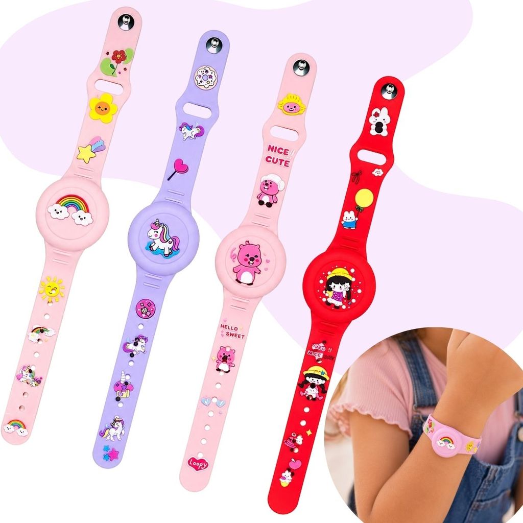 Pulseira Infantil Para Airtag Silicone Localizador Criança Segura Impermeável Pr
