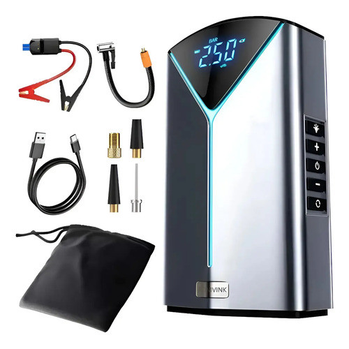 Auxiliar De Partida  Compressor De Ar Portátil C/ Power Bank