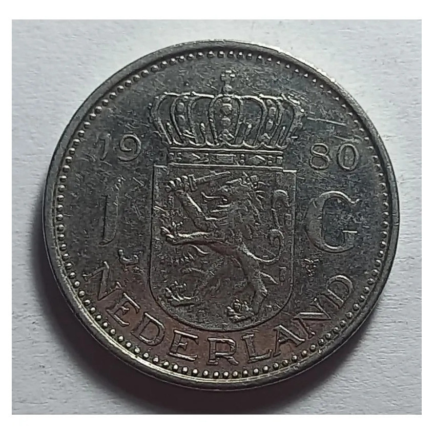 País: Holanda 1980 - 1 Gulden - Elimatec Moedas Antigas.