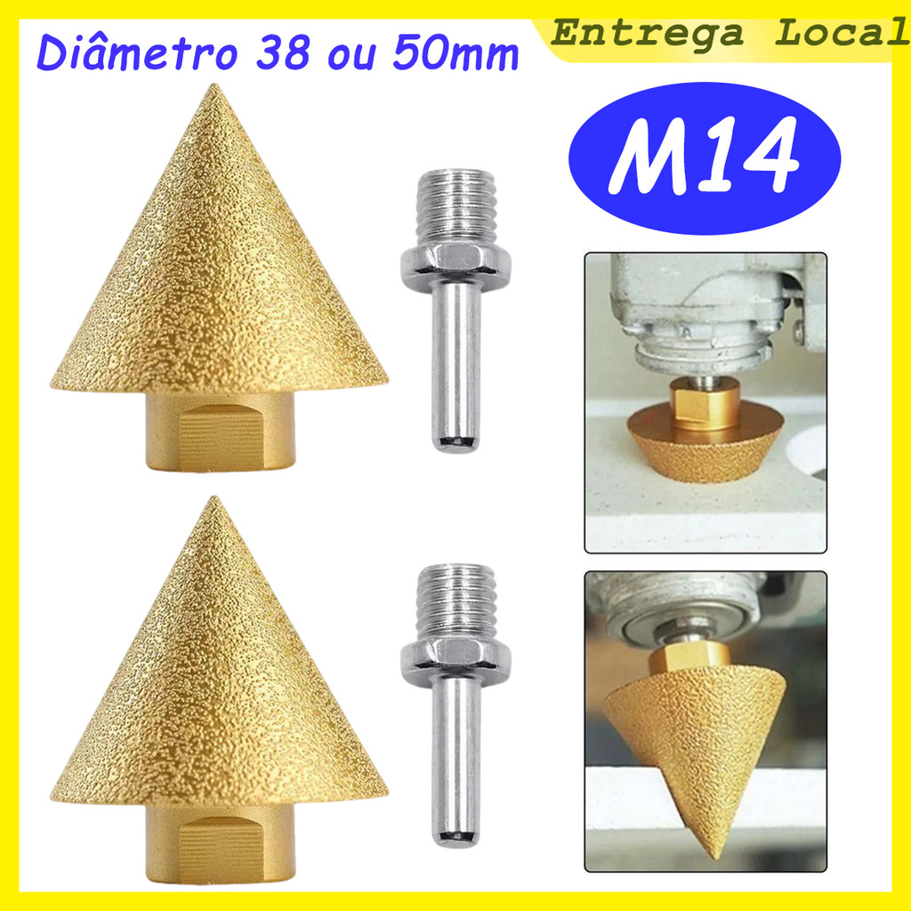 Broca diamantada dourada rosqueada M14, Broca de alargamento de furo com 1 biela M14