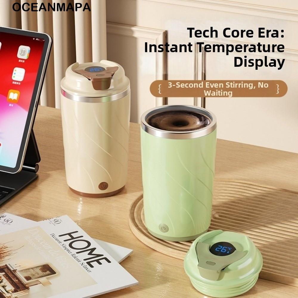 Caneca De Mistura Elétrica OCEANMAPA , Café Recarregável À Prova De Vazamentos , Com Display De Temperatura