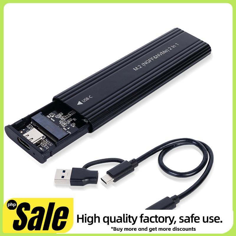 Gabinete De Unidade NVME M . 2 SATA 2230/2242/2260/2280 Para USB C 10Gbps SSD Caixa De Alumínio Tipo