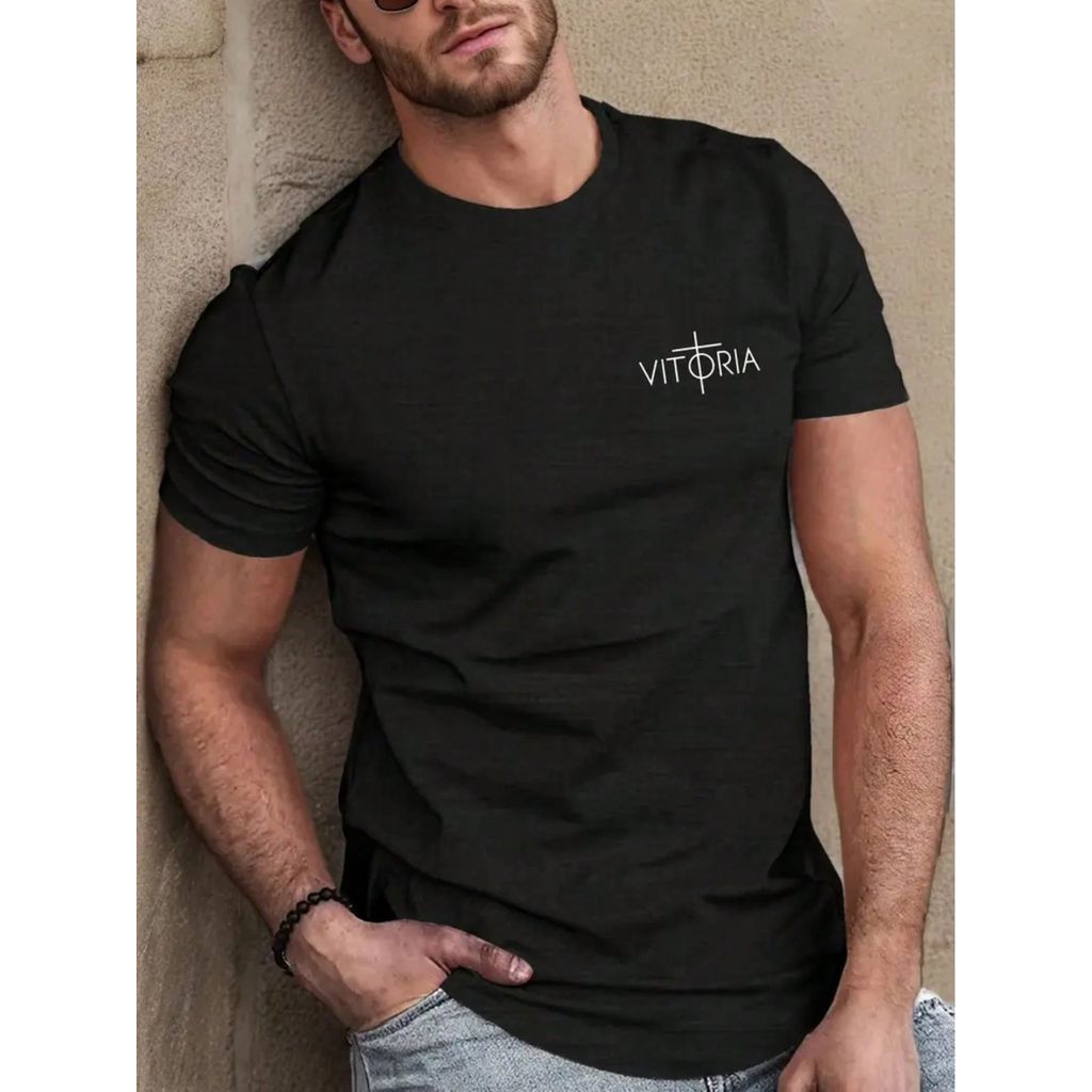 Camiseta Masculina Vitória Blusa Algodao Malha Premium Camisa Importada Envio Imediato