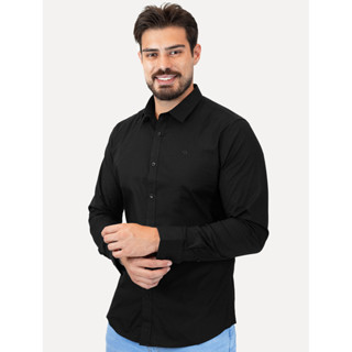 Camisa Colcci Masculina Slim Fit Básica Logo Preto em Oferta na Shopee