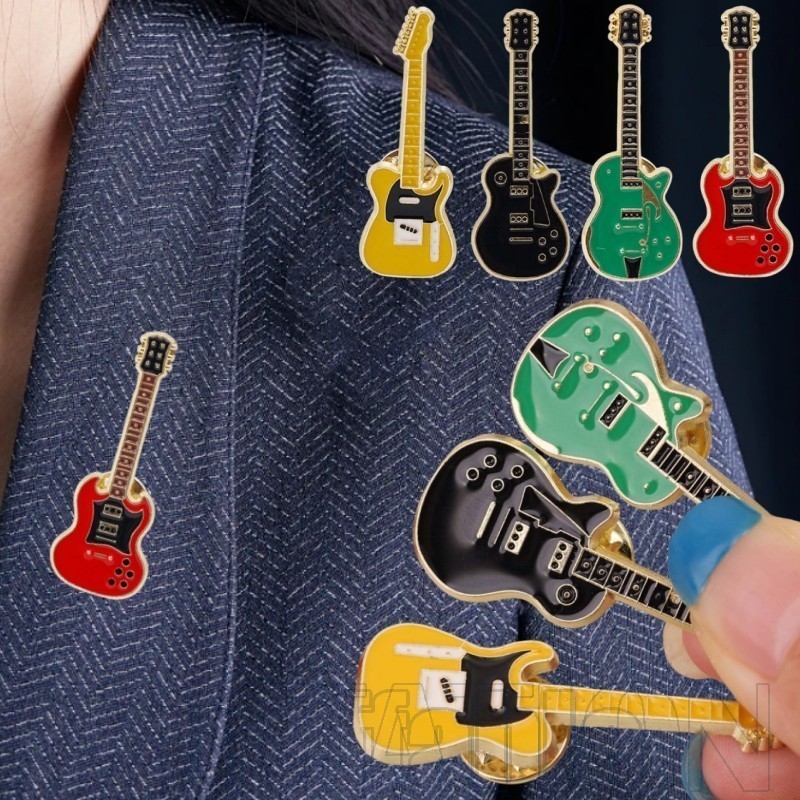 4/1Pc Mini Broches De Guitarra-Joias De Pin De Instrumento Musical-Emblemas De Violino-Alfinete De Crachá De Roupas-Deco