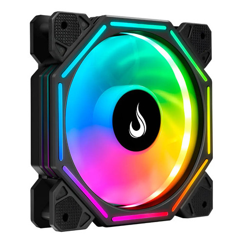 Ventoinha Cooler FAN, Rise Mode HEX TURBINE, PWM, 120mm, Led ARGB, 4 Pinos + 5v3, Preto - RM-H-ARGB-TOR-B