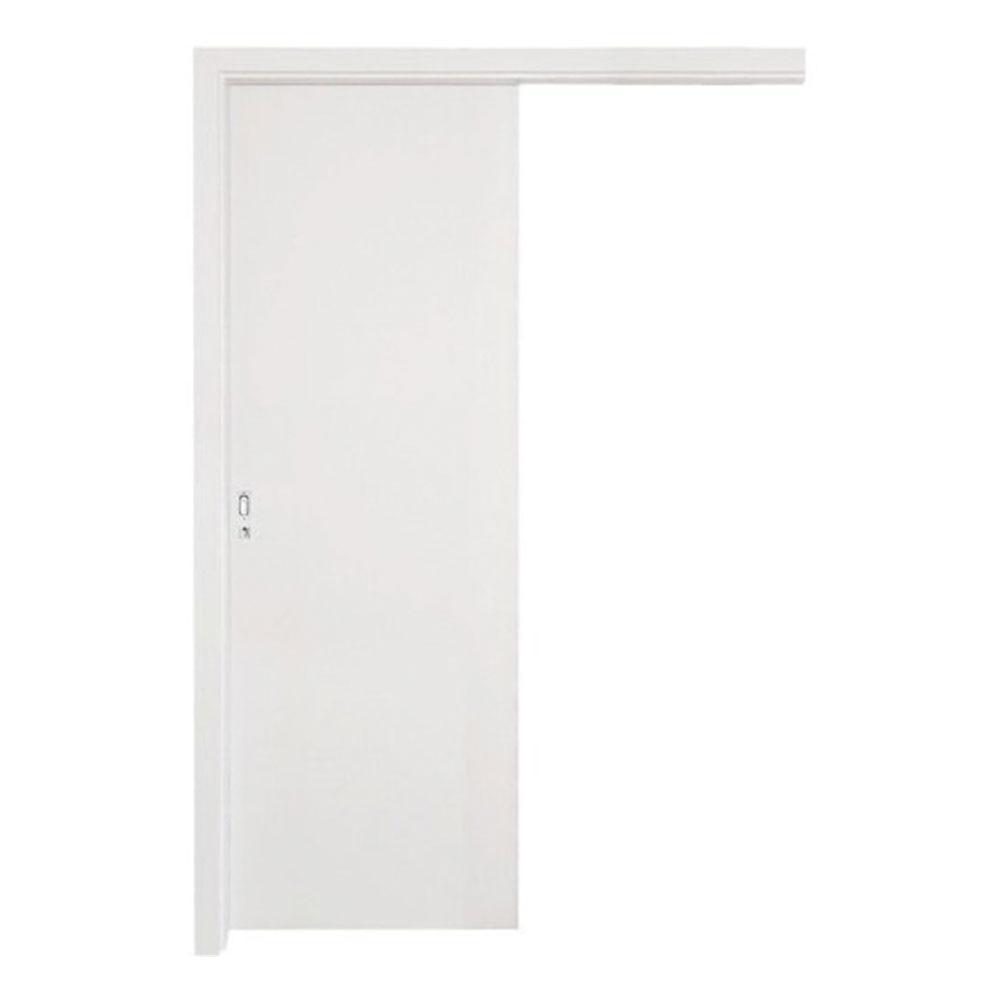 Kit Porta de Correr Interna Pinhal 15 a 20 cm, Branco UV acabado, 213 x 85 cm