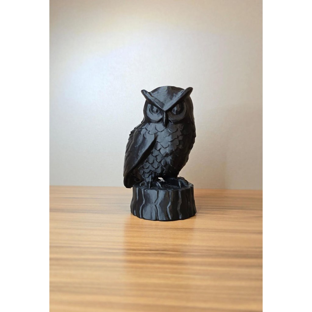 Escultura Coruja Realista Decorativa Estatueta 3D Design Moderno para Mesa e Estante
