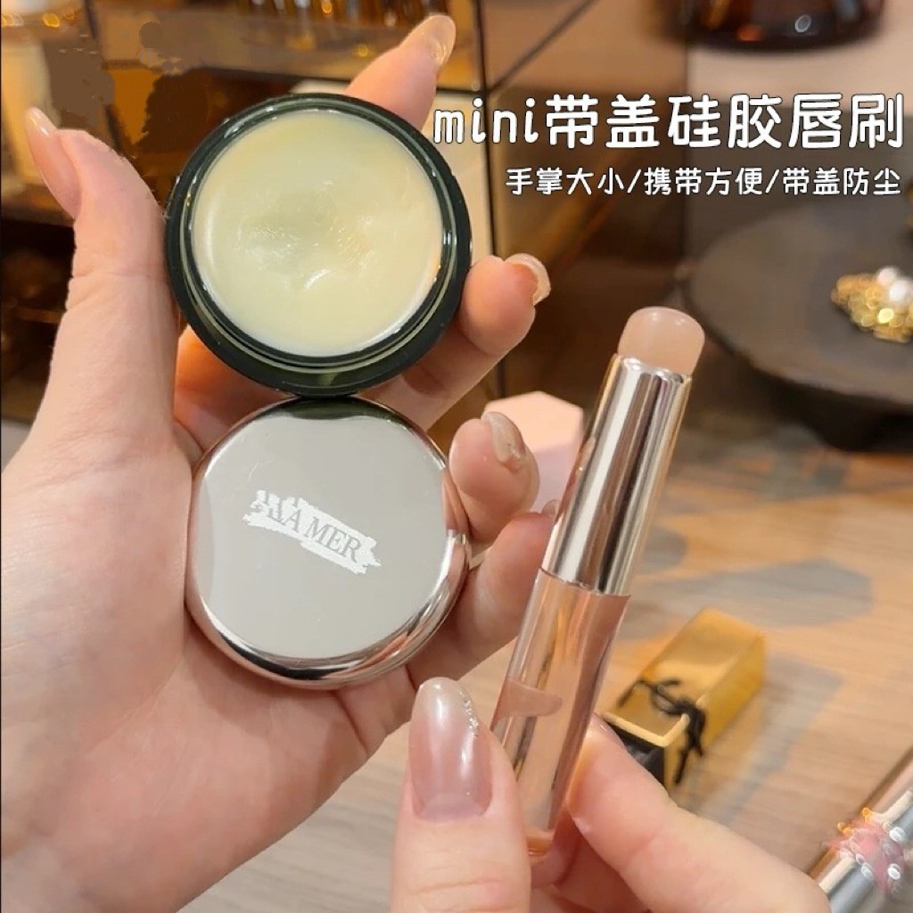 Pincel para manchas labiais, pincel transparente para batom portátil com tampa, Base de pincel de maquiagem, ferramenta 