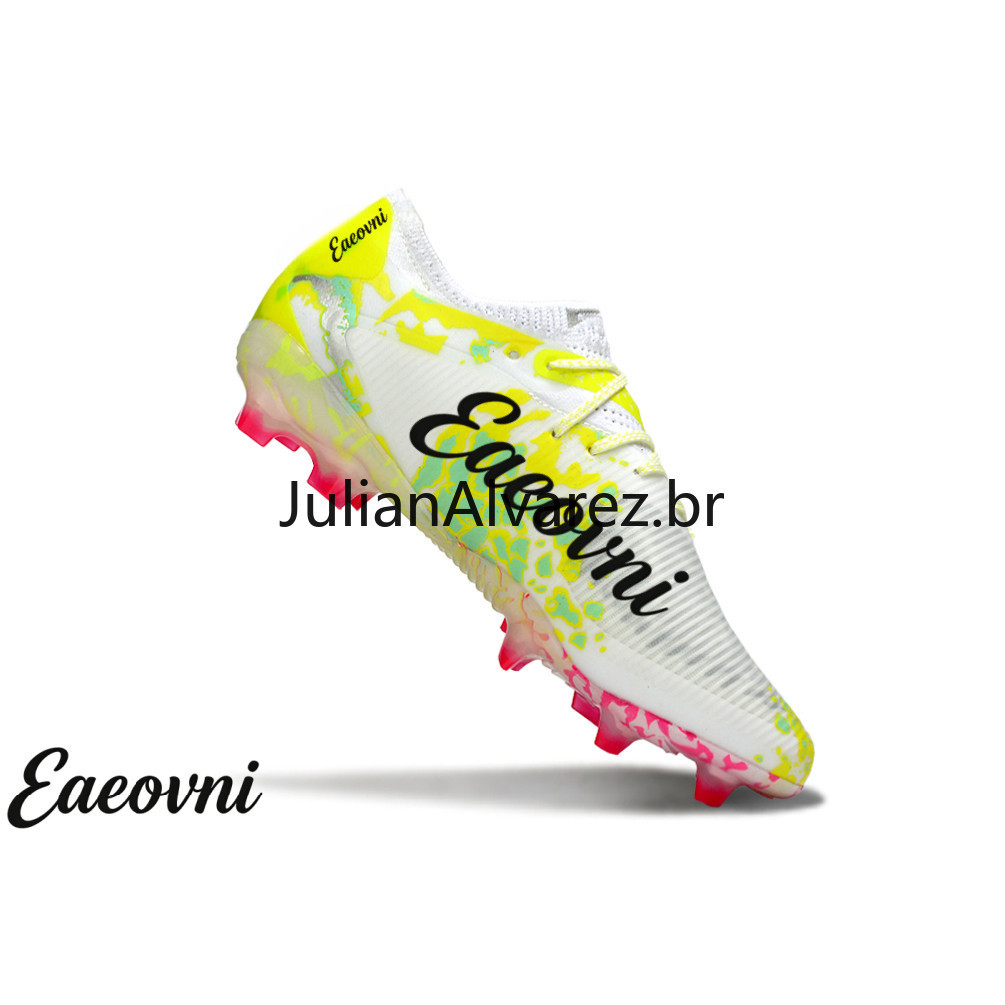 042613 Tênis Clássico Masculino Sapatos De Futebol Botas Feminino Chuteiras Campo FG Bege Baixo Topo