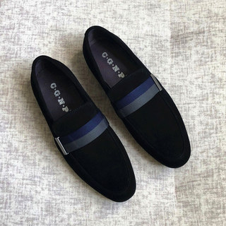 Nubuck couro apontou Toe sapatos de couro masculino capa de couro genuíno pé sapatos casuais camurça deslizamento-On neg