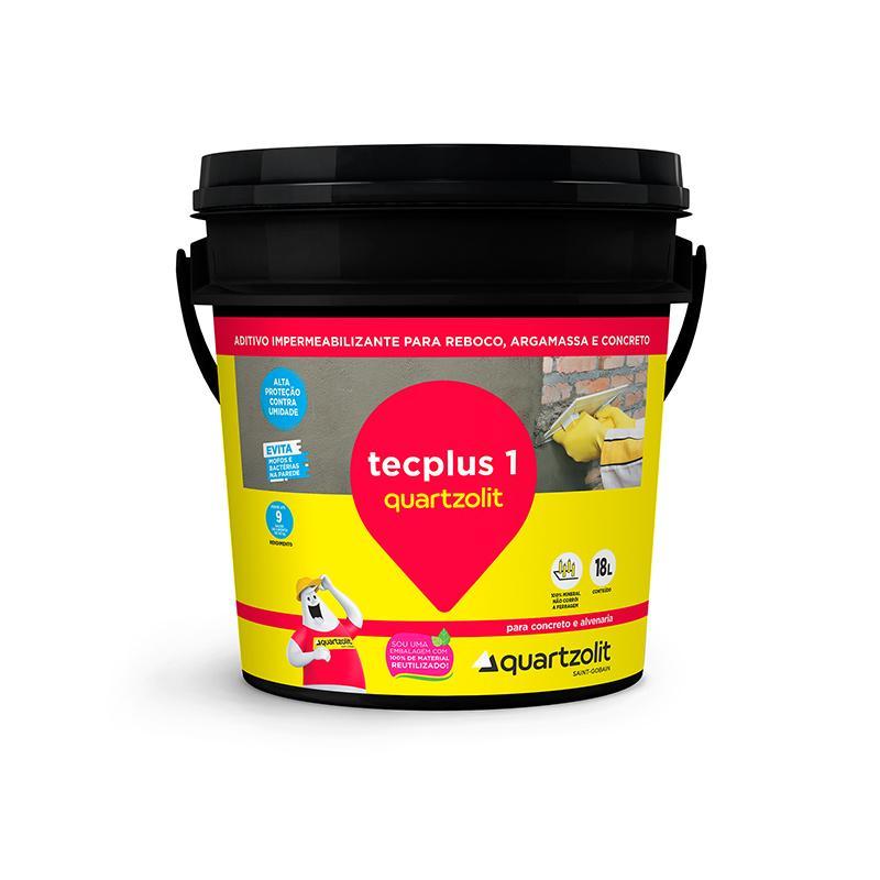 Impermeabilizante Quartzolit Tecplus 1 18L Aditivo Para Argamassa Contra Umidade e Infiltração
