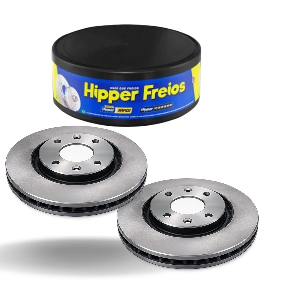Par Disco Freio Dianteiro C3 1.6 2002 ate 2021 VENTILADO Hipper Freios