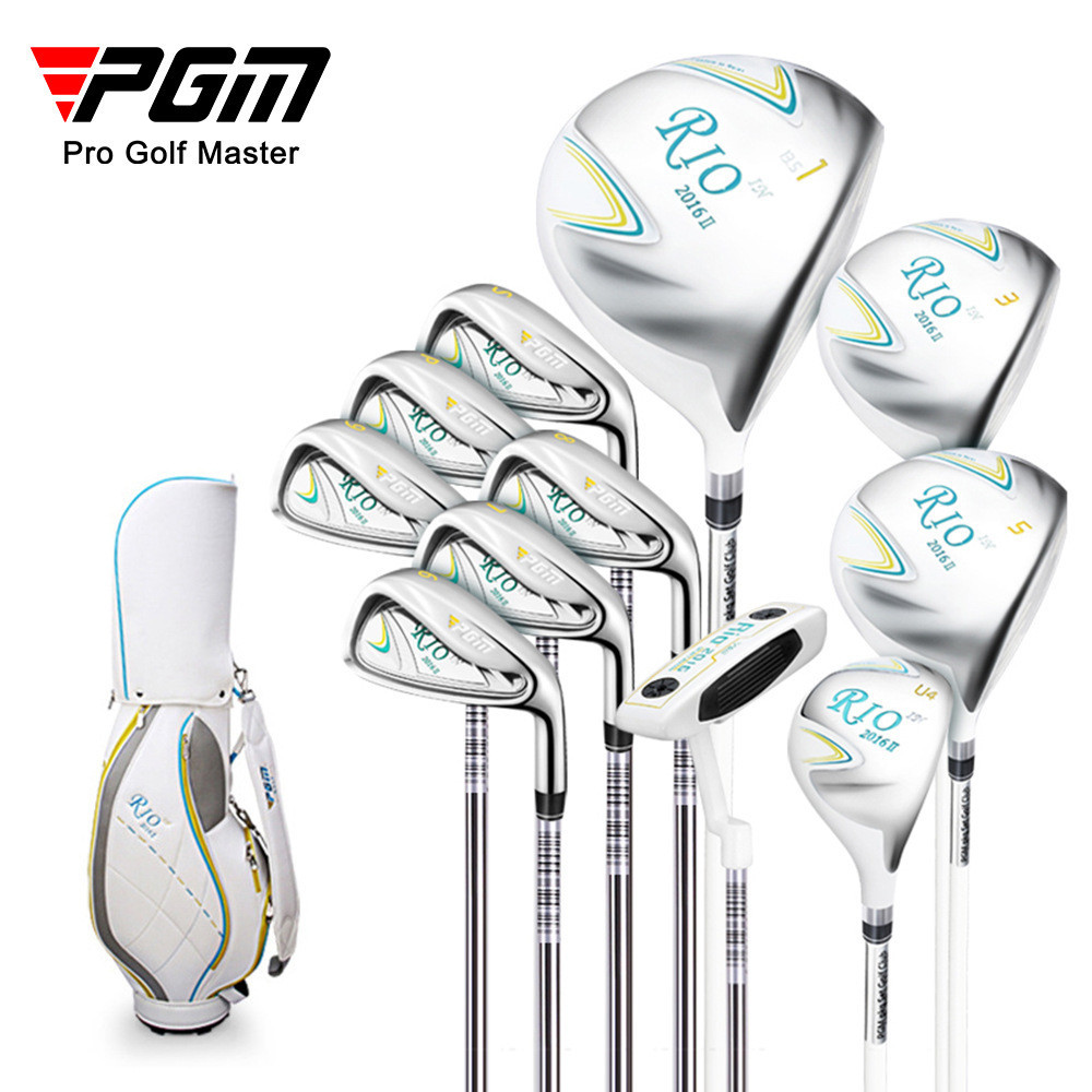 Conjunto De Tacos De Golfe Femininos PGM Golf LTG014 | Cabeça Durável Do Projeto Das Senhoras Eixo Carbono De 11 Clubes