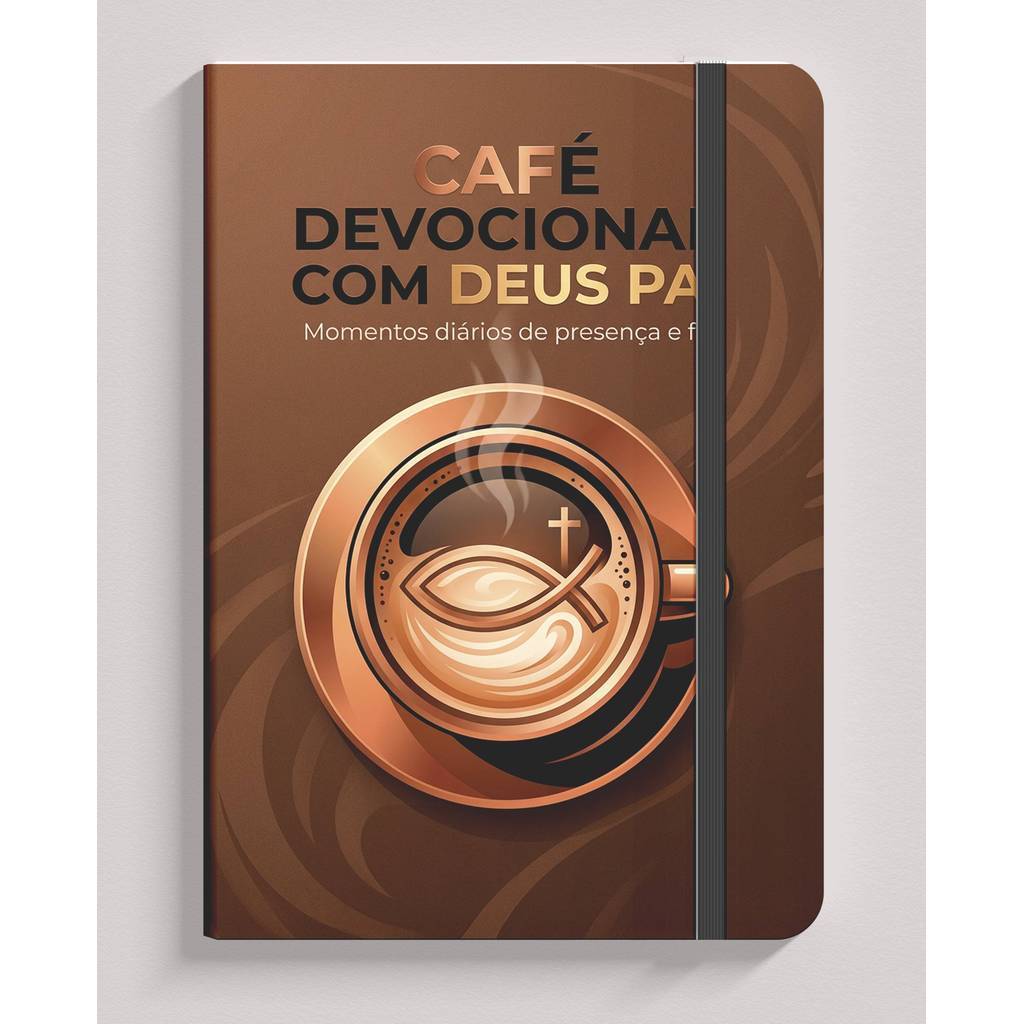 Caderneta Café com Deus Pai Versátil — Pautada, Lisa ou Pontilhada