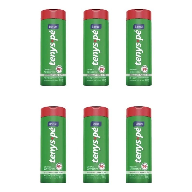 Talco Pes Tenys Pe Baruel Po 100g Kit C/6un OU 3un