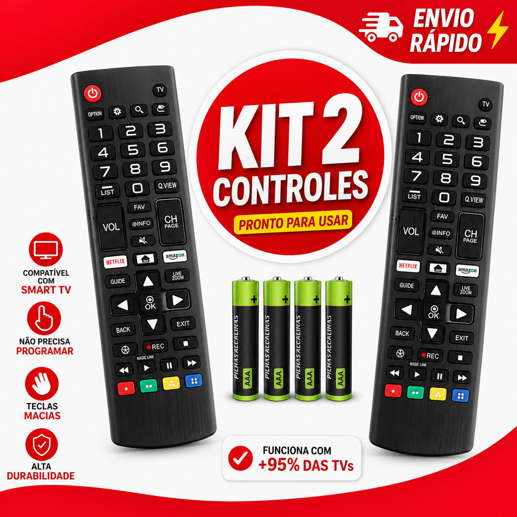 Controle para TV LG Smart 4K LED LCD 24 a 65 polegadas