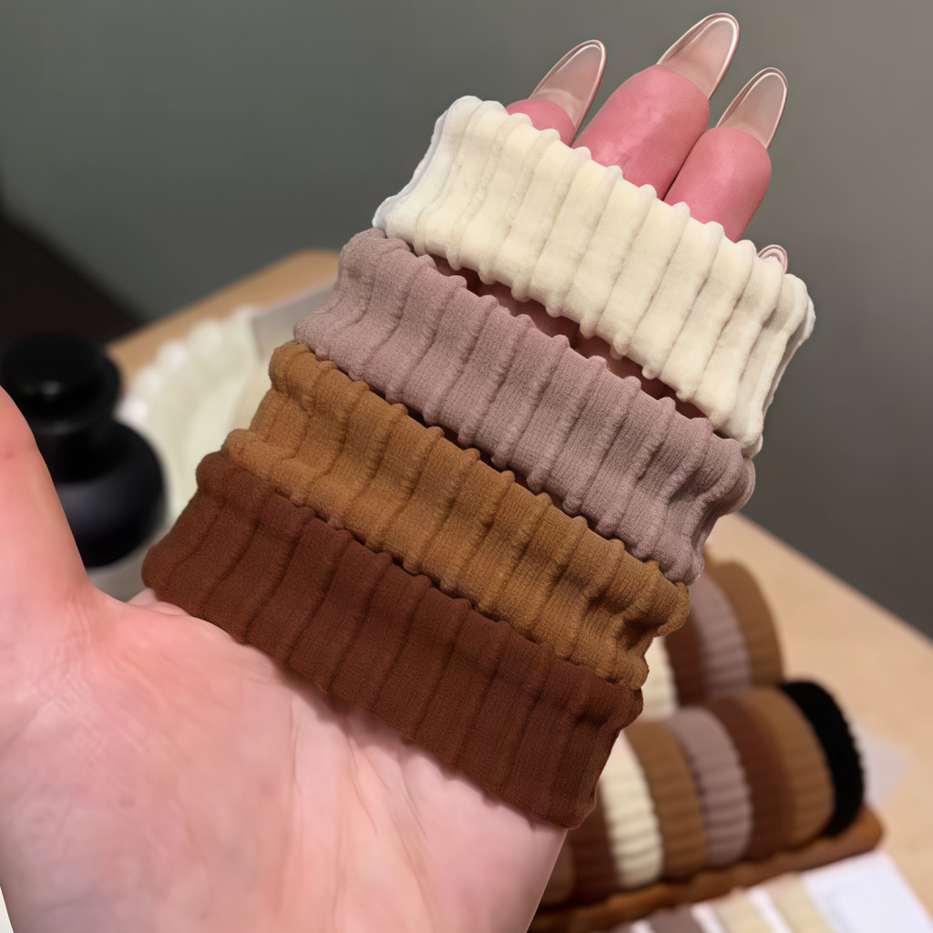 Alta elasticidade negrito engrossado máscara alargada anel de cabelo feminino outono inverno alto rabo de cavalo bandana