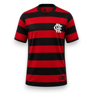 Camiseta Flamengo Masculina Rubro Negro Escudo Tpu Dry