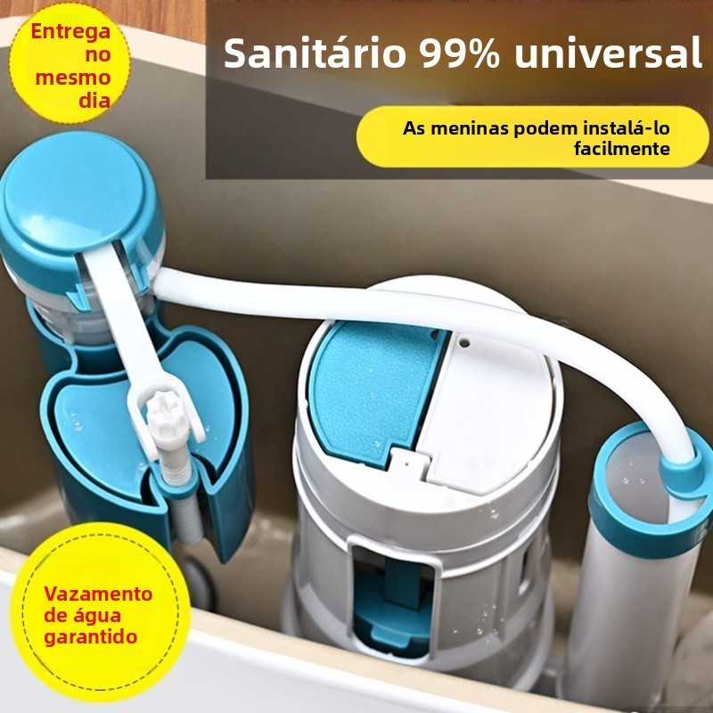 Acessórios para tanque de vaso sanitário, válvula universal de entrada de água, válvula de abastecimento e drenagem de á