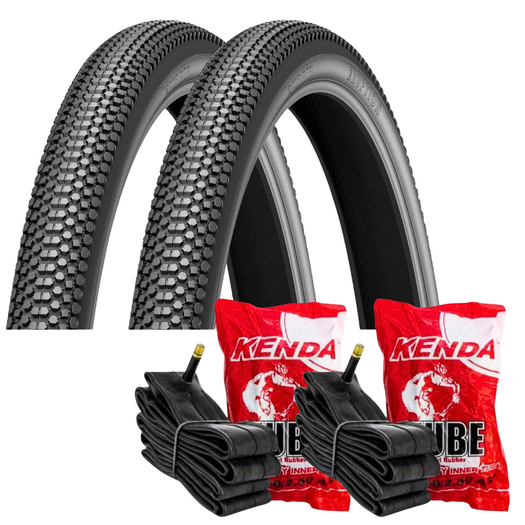 Kit 2 pneus levorin eruption aro 29x2.10 + 2 câmaras 29x1.9/2.125 schrader 48mm bike