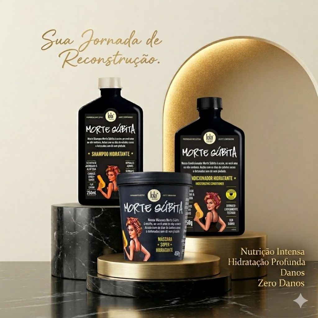 Kit Lola Cosmetics Morte Súbita Shampoo e Condicionador e Máscara de Hidratação