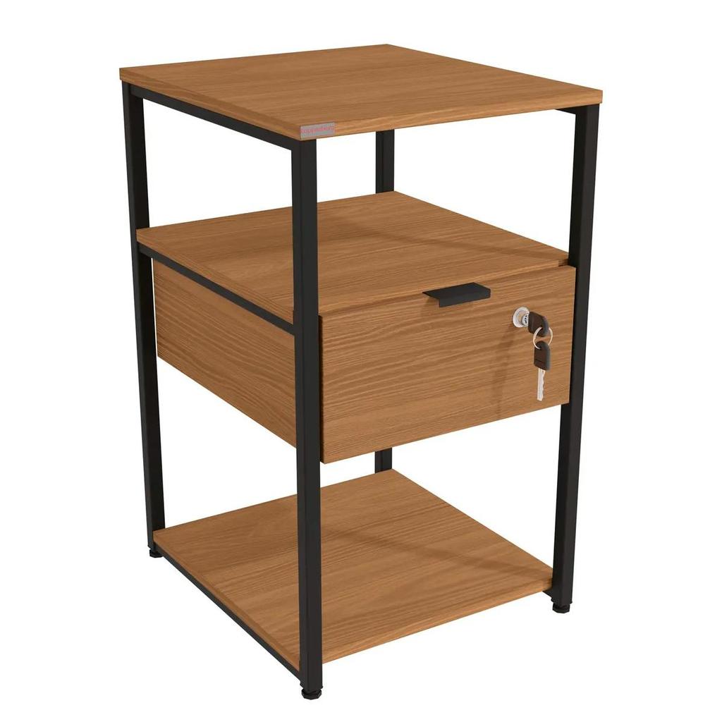 Mesa de Cabeceira Compacta Multiuso com Gaveta e Chave LI046 - Kappesberg