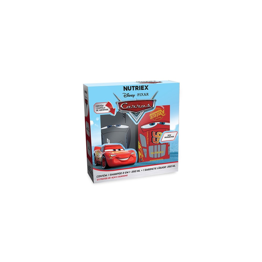 Kit Shampoo 2 em 1 + Sab. Liquido 250ml Kids Carros Nutriex