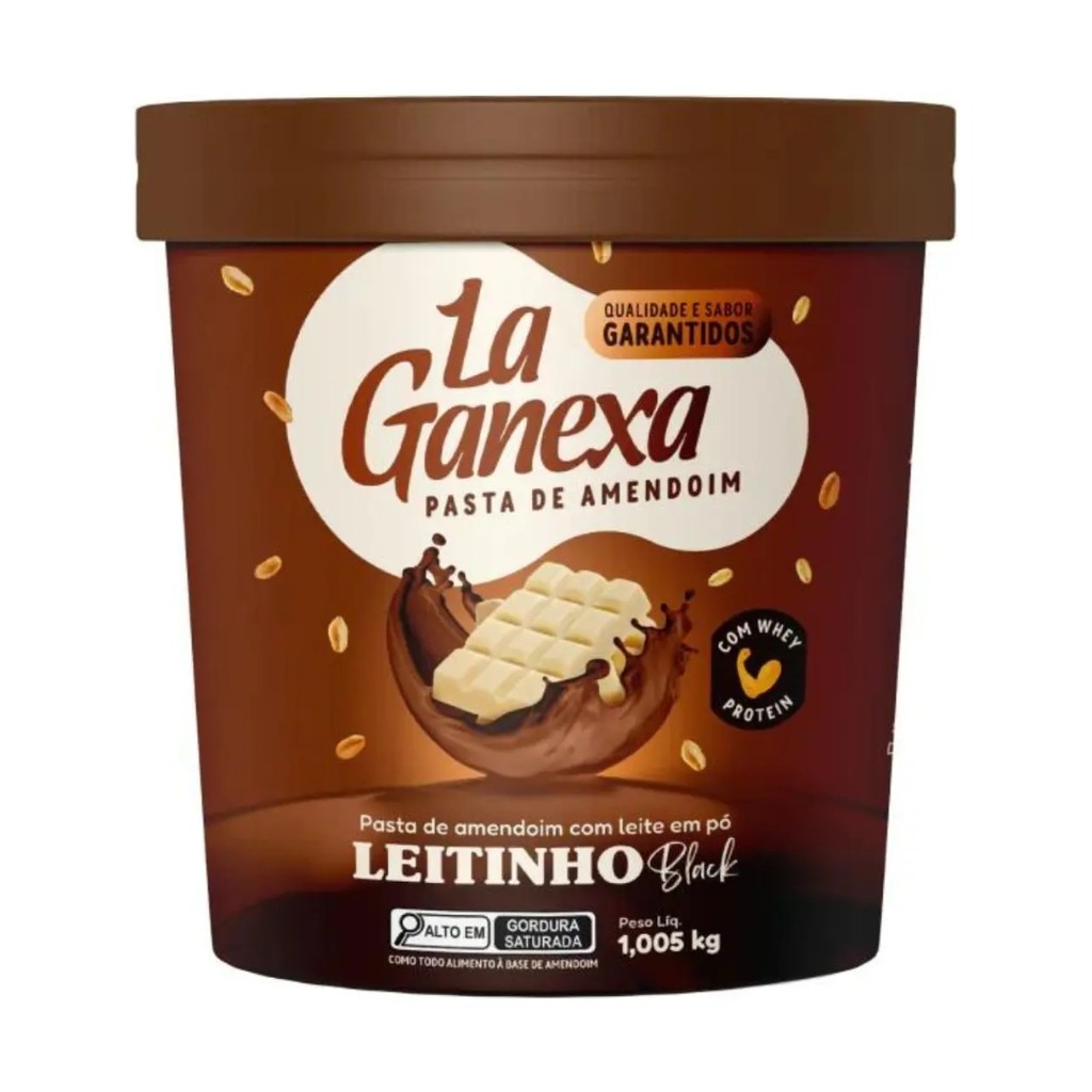 Pasta De Amendoim La Ganexa Leitinho Black com Whey 1,005kg