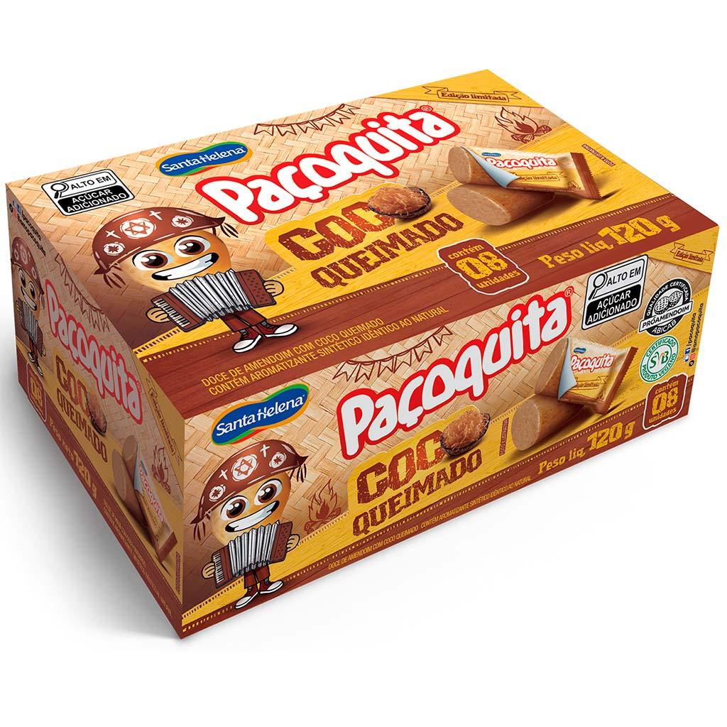 Paçoca Sabor Coco Queimado Paçoquita 120g - Santa Helena
