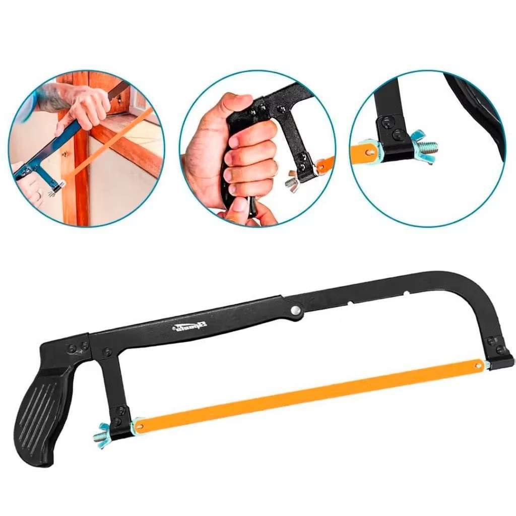 Arco De Serra Ajustável 300mm Com Lâminas Dentes Design Ergonômico