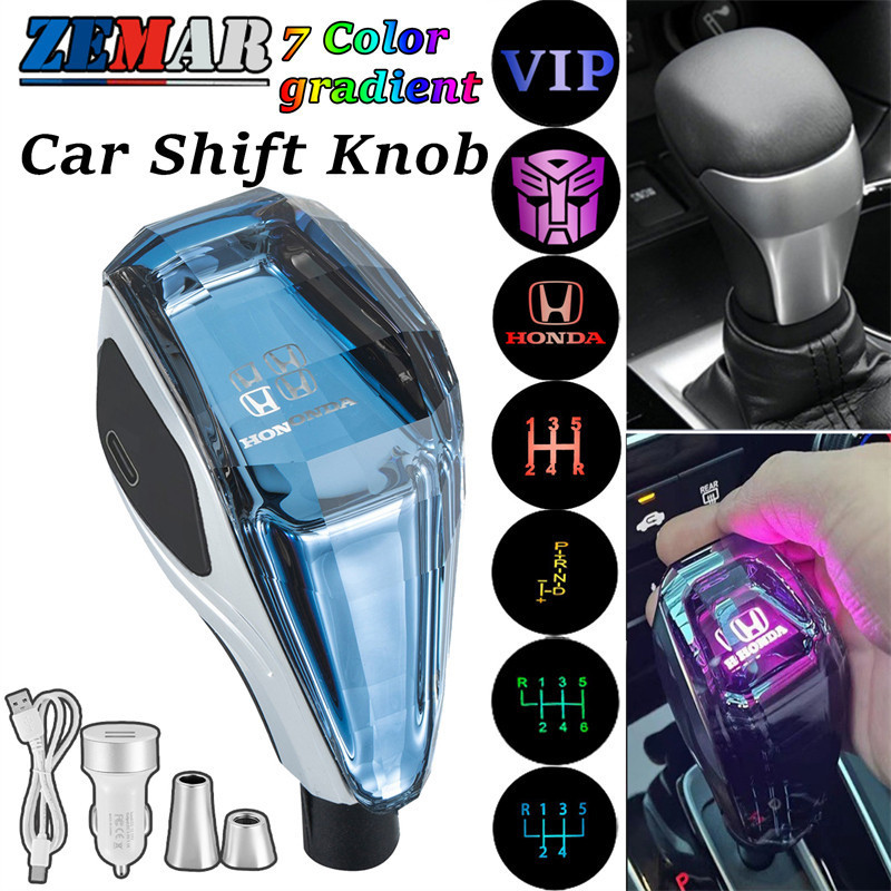 Manopla de Câmbio Brilhante de Cristal para Carros Honda, Alavanca de Retrofit para Fit City Hatch HRV Jazz Civi V1ZP