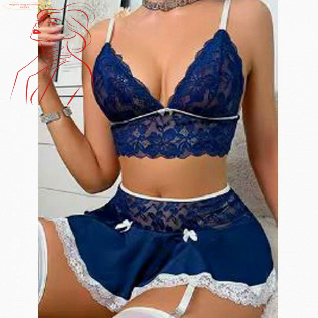 Pijamas Sexy Femininos Europeus e Americanos, Top Camisola Vazado, Shorts, Conjunto de Duas Peças GWC9 1CSF