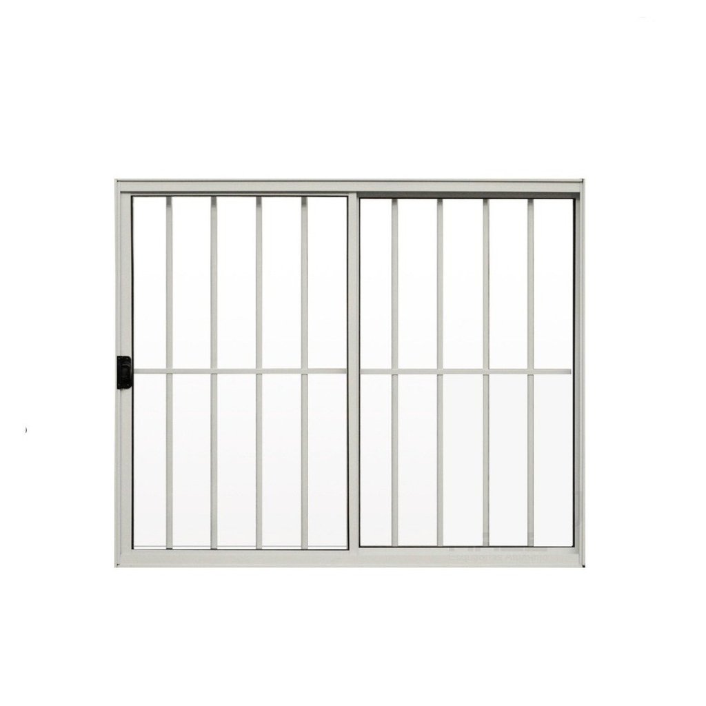 Janela de Alumínio de Correr 100x120cm 2 Folhas Grade Hale Esquadrias Branco