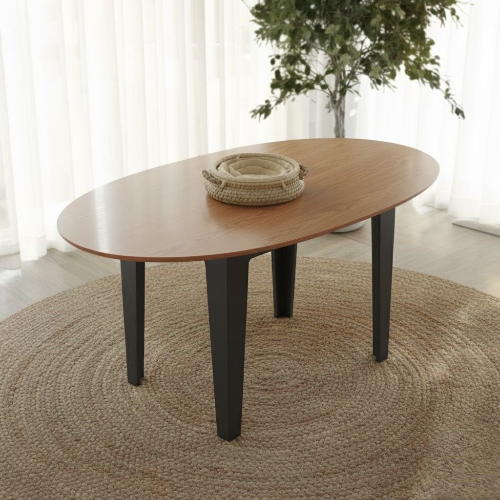 Mesa De Jantar Oval Extensível 4 Lugares 159cm