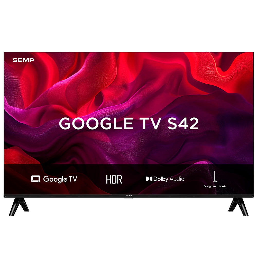 Smart TV Semp 50 Polegadas LED Full HD S42 Wi-Fi Bluetooth Google TV HDR10 Dolby Audio 50S42