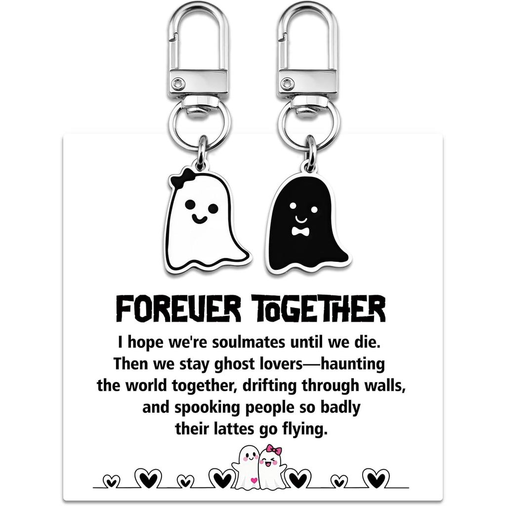 Chaveiros para Casais, Chaveiros Combinando para Ele e Ela, Chaveiro Fantasma, Acessórios Engraçados e Assustadores para