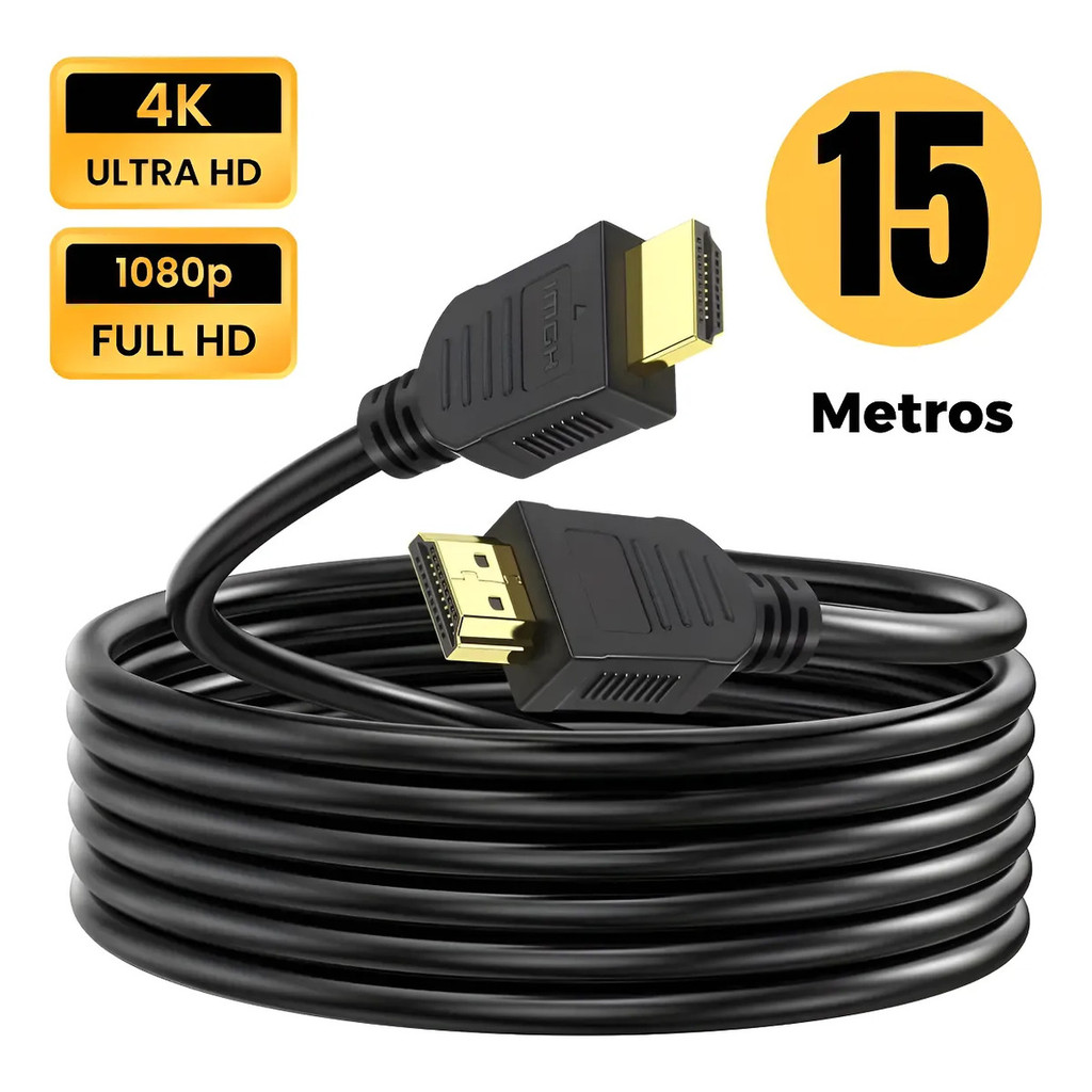 Cabo Hdmi 15 Metros 2.0 4k 3d Ultra Full Hd Blindado Premium