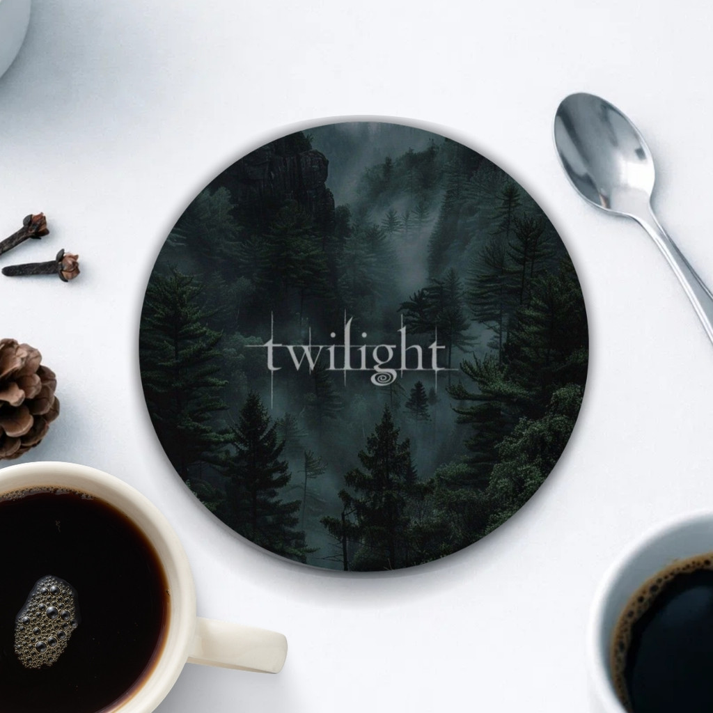 Porta Copos Descanso Copo Redondo MDF Crepúsculo Edward Cullen Personalizado Presente Casa Decoração