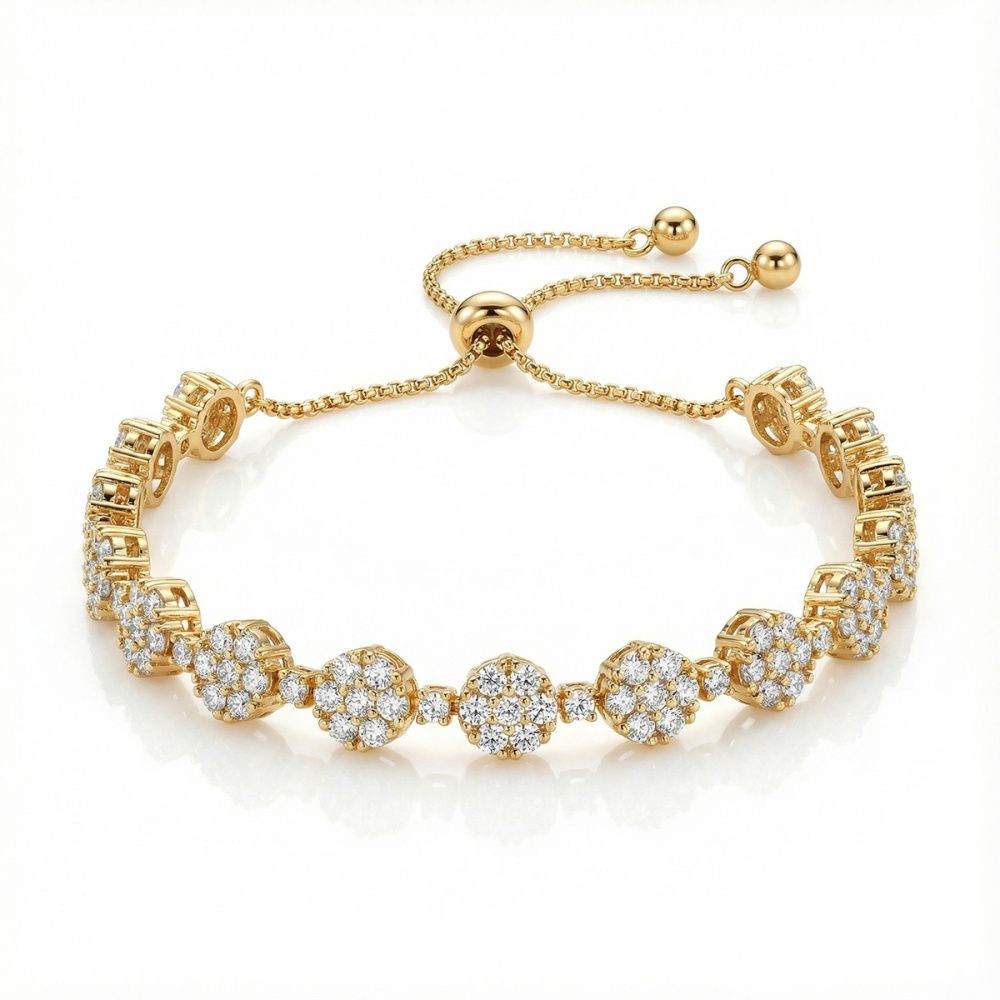 Pulseira Elo de Flores Cravejadas Banhado | Feminino | Banhado Ouro 18K | Antialérgico | Semijoia | LABRILHO Joias