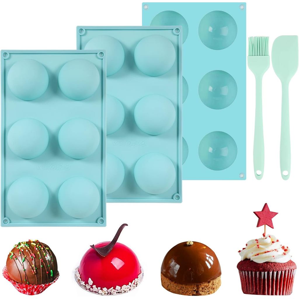 Molde para Bombas de Chocolate Quente de 2,5 polegadas, Moldes Grandes para Bombas de Cacau, Molde de Silicone para Bomb