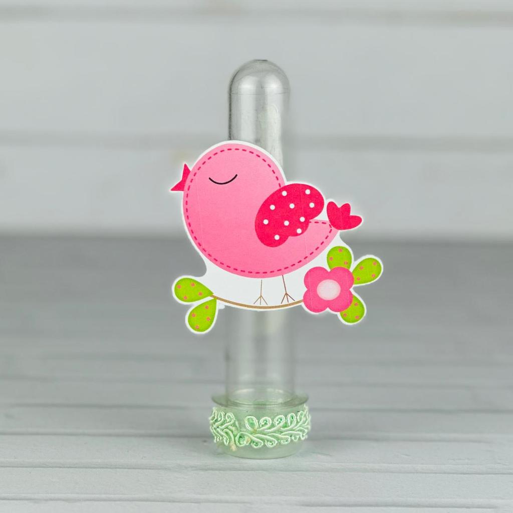 Kit Aplique para Tubete Jardim Encantado Passarinho Lembrancinha Aniversário Infantil Decoração de Mesa Mimos