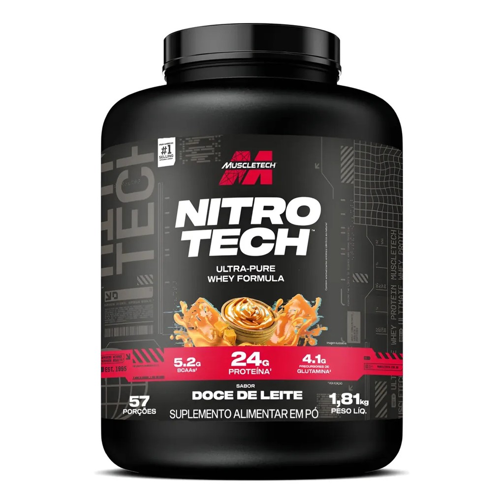 Whey Protein Nitro Tech Pote 1810g Muscletech Doce De Leite