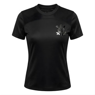 Camiseta Feminina Corinthians All Black Oficial Trançada em Oferta na Shopee