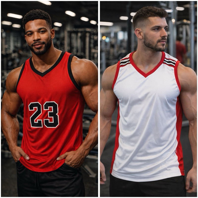 Regata Estilo Basqueteira Masculina Dry Fit Estilosa  E Confortável Veste M ao XG