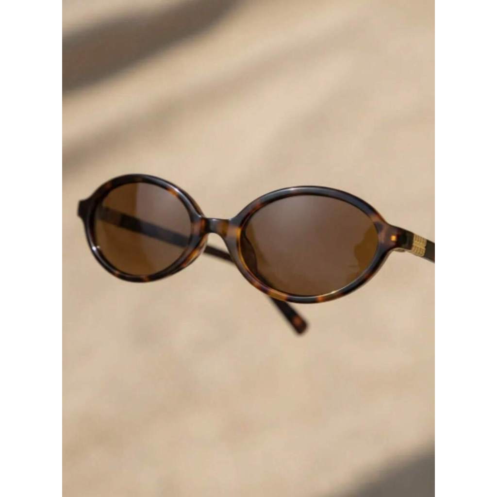 Óculos De Sol Feminino Oval Retrô Miu Blogueiras verão Tartaruga