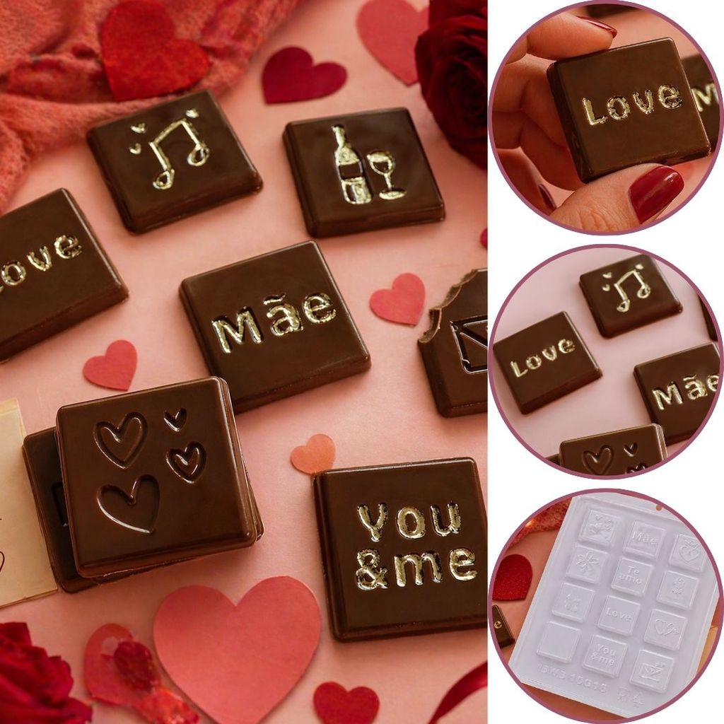 1~10 FORMA BWB TABLETE QUADRADO AMOR 10616 (BWB MAES NAMORADOS) (CHOCO)