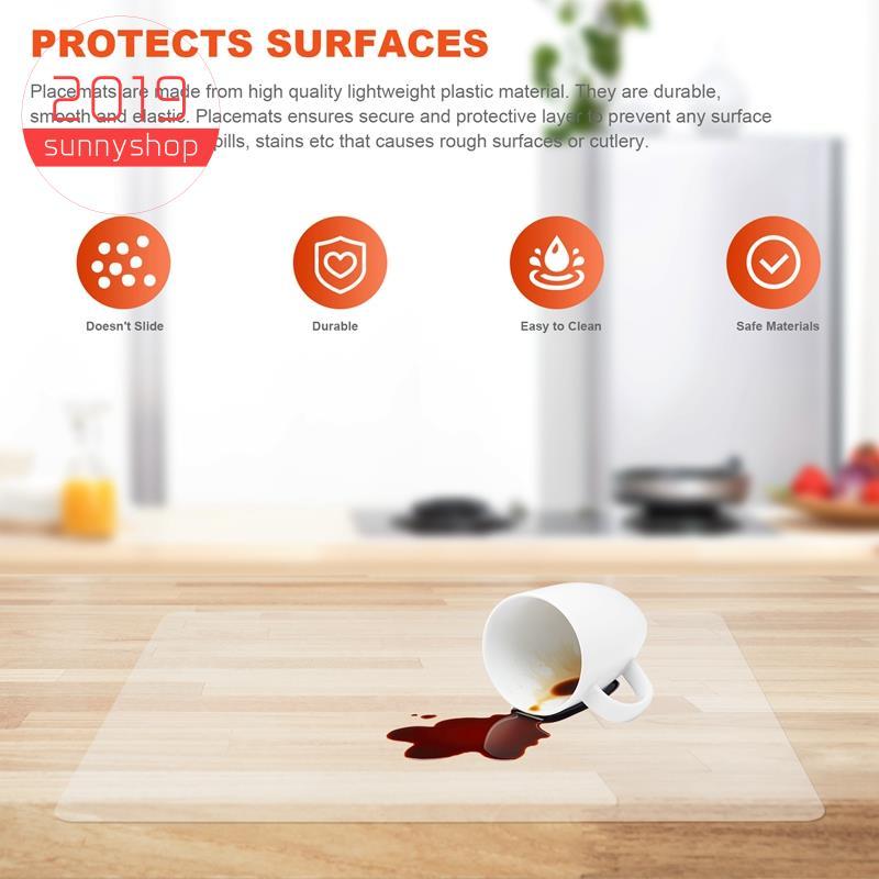 [Bestseller S] Tapete De Cozinha Transparente , Mesa De Centro , Protetor , Jogos Americanos À Prova D'água Bancada , Co